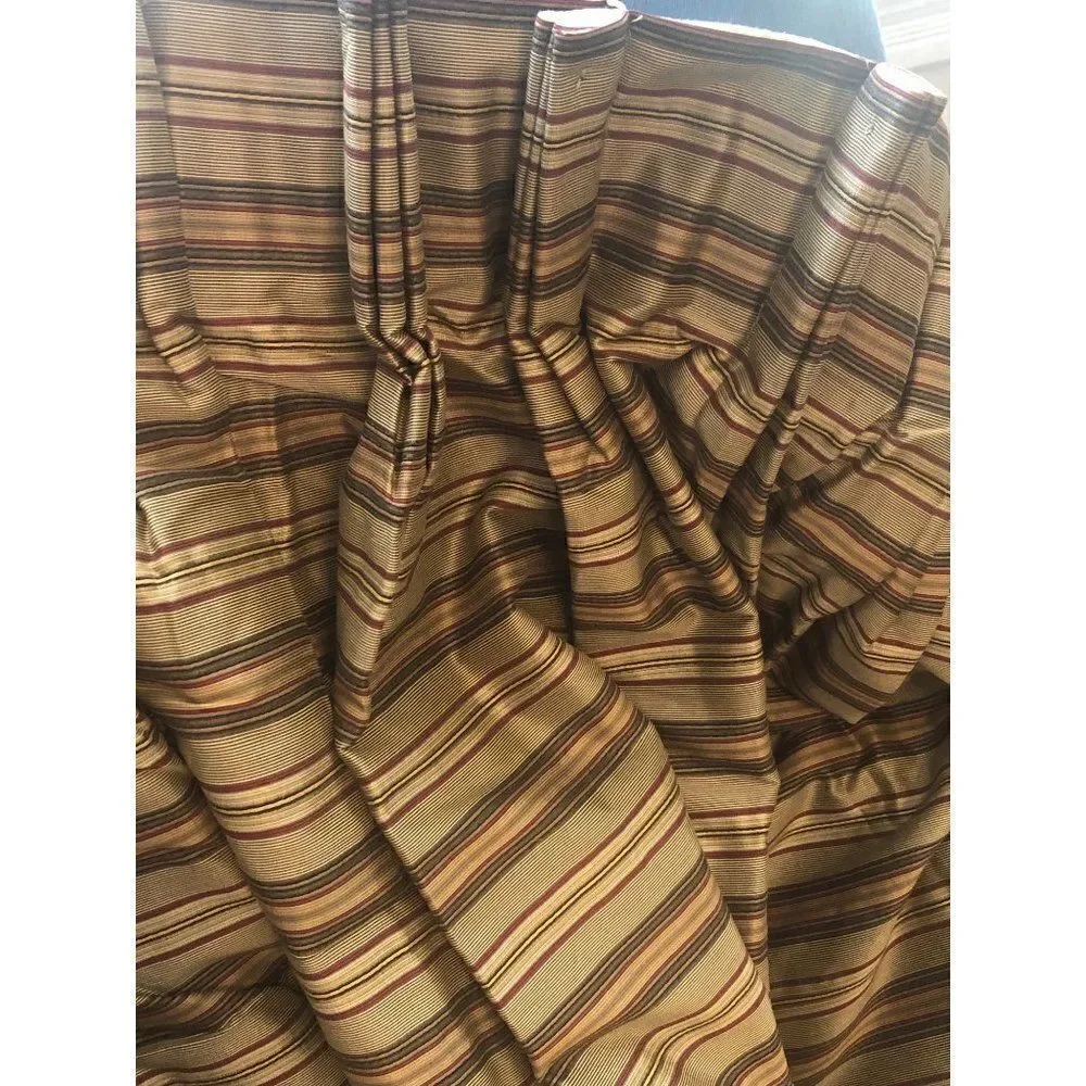 Pair of Custom Made Period Curtains Striped 40